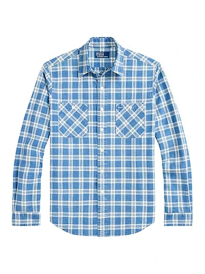 Plaid Two-Pocket Sport Shirt