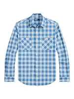 Plaid Two-Pocket Sport Shirt