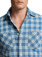 Plaid Two-Pocket Sport Shirt