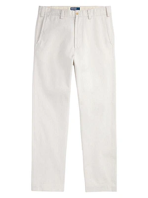 Cotton Flat-Front Chino Pants