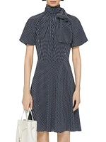 Polka Dots Dress Silk with Lavalliere