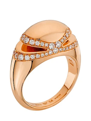 Cabochon 18K Rose Gold & 0.56 TCW Diamond Ring