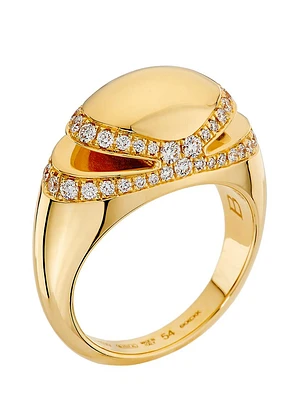 Cabochon 18K Yellow Gold & 0.56 TCW Diamond Ring