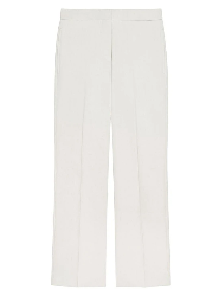 Cropped Fit Tailored Pants Cotton