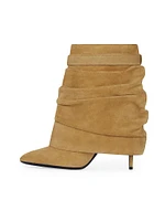 Shark Lock Stiletto Ankle Boots Suede