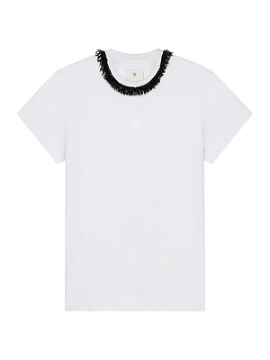 Slim Fit T-Shirt in Embroidered Cotton