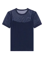 Slim Fit Polka Dots T-Shirt Tulle