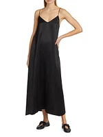 Silk Charmeuse V-Neck Maxi Dress