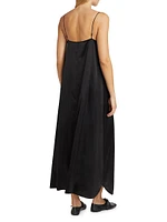 Silk Charmeuse V-Neck Maxi Dress