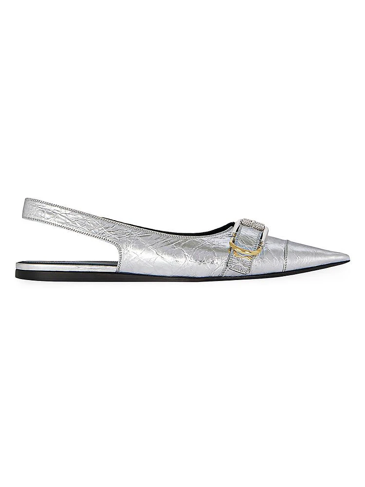 Voyou Flat Slingbacks Laminated Leather