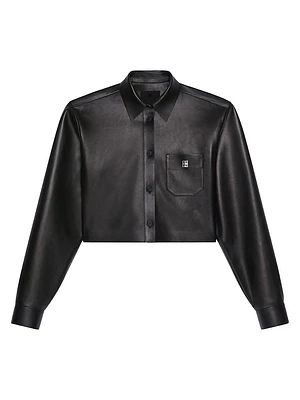 Cropped Shirt Leather with 4G Detail