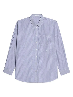 Pinstripe Cotton Oversized Shirt