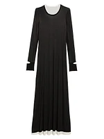 Layered Long-Sleeve Maxi Dress