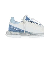 Spectre Runner Sneakers in Synthetic Leather and Denim