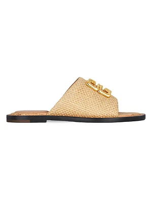 4G Liquid Flat Mules Raffia