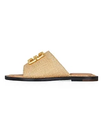 4G Liquid Flat Mules Raffia