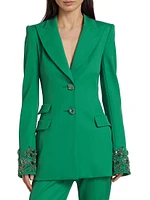 Embellished Stretch Cashmere Blazer