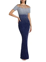 Sequin-Embellished Ombré Gown