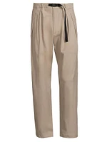 Pleated Cotton-Blend Wide Leg Pants