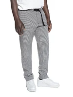 Houndstooth Flat-Front Pants