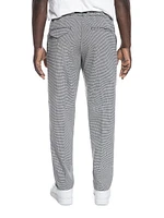 Houndstooth Flat-Front Pants