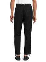 Belted Flat-Front Pants