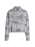 Jacquard Graphic Button-Front Shirt