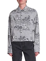 Jacquard Graphic Button-Front Shirt