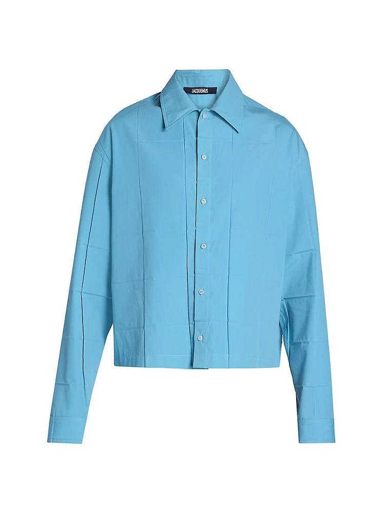 Cotton-Blend Button-Front Shirt