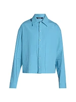 Cotton-Blend Button-Front Shirt