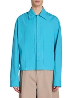 Cotton-Blend Button-Front Shirt