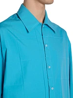 Cotton-Blend Button-Front Shirt