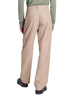 Wool-Blend Flat-Front Pants