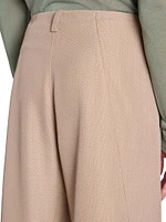 Wool-Blend Flat-Front Pants