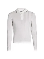 Tricot Long-Sleeve Polo Shirt