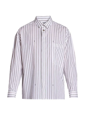 Striped Long-Sleeve Cotton Shirt