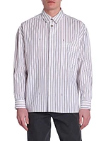 Striped Long-Sleeve Cotton Shirt