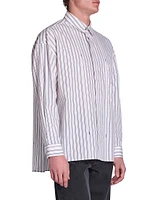 Striped Long-Sleeve Cotton Shirt