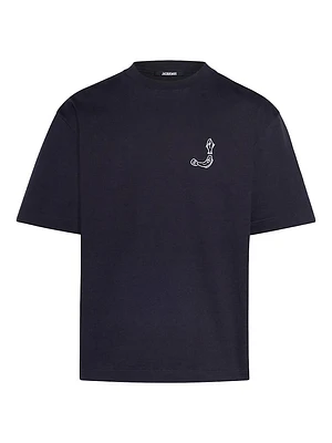 Fish Logo Cotton T-Shirt