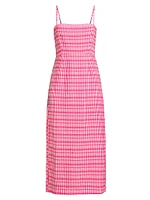 Lareina Check Seersucker Midi-Dress