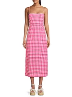 Lareina Check Seersucker Midi-Dress