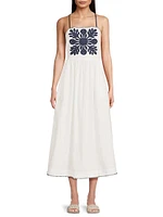 Anselma Cotton-Linen Midi-Dress