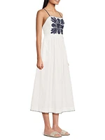 Anselma Cotton-Linen Midi-Dress