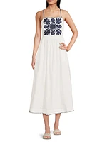 Anselma Cotton-Linen Midi-Dress