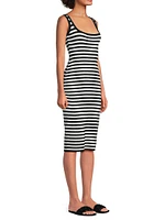 Elio Striped Cotton-Blend Midi-Dress