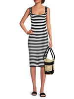 Elio Striped Cotton-Blend Midi-Dress