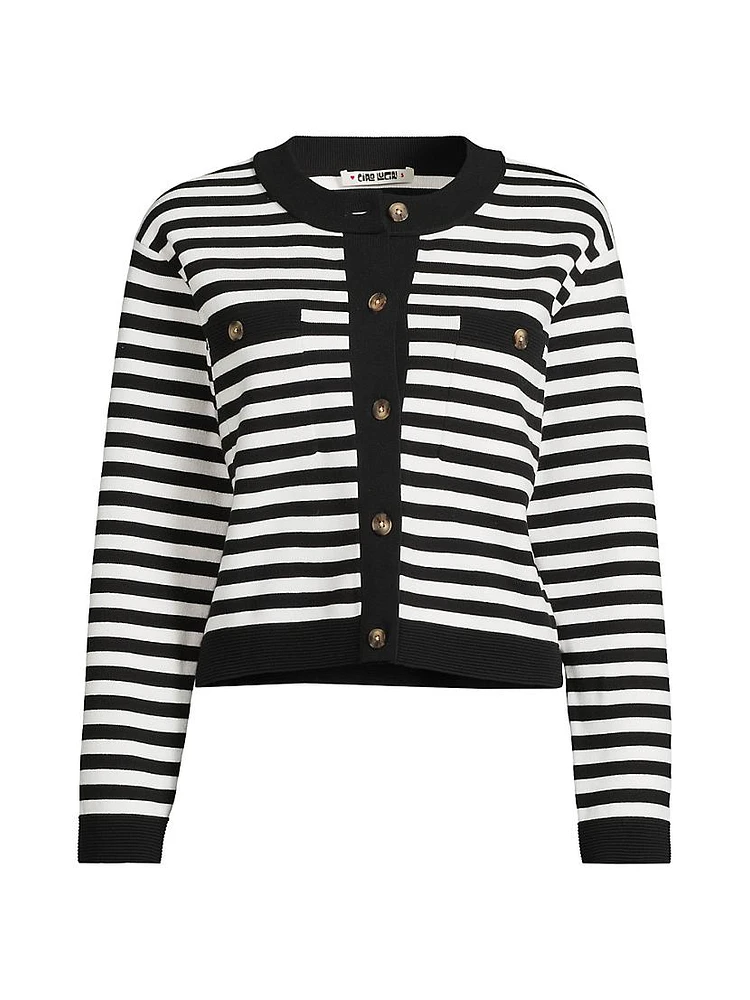 Lise Striped Stretch-Cotton Jacket