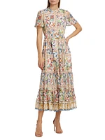 Aimee Summer Palace Print Midi Dress