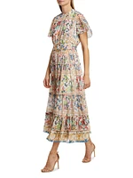 Aimee Summer Palace Print Midi Dress