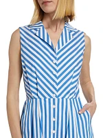 Joelle Striped Sleeveless Midi-Dress